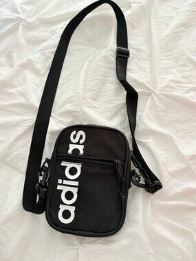 Adidas Black Crossbody Bag White Logo